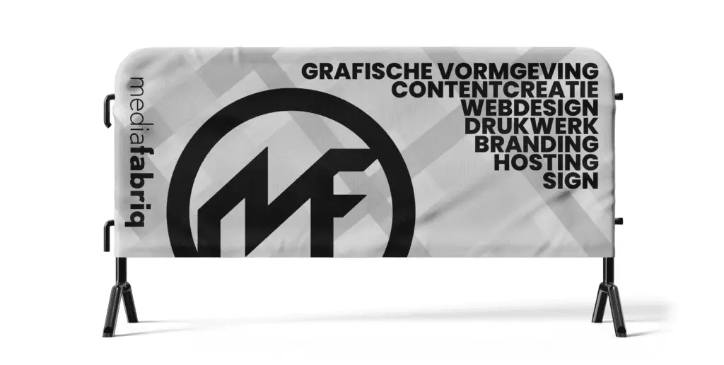 bedrukte dranghek banners. Enkel- of dubbelzijdig bedrukt