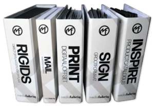 Afbeelding van drukwerk catalogus en stalen van mediafabriq allround reclamebureau uit Leiden