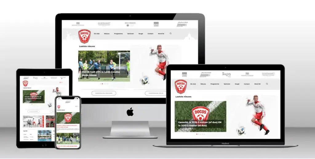 Website gemaakt voor RKSV DoCoS door mediafabriq allround reclamebureau uit Leiden